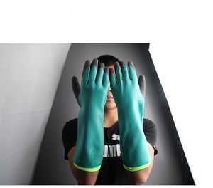 Guantes antipicaduras para pesca acuática, captura de peces, langosta, cangrejo, alambre de acero, castaño, guantes antipicaduras alargados impermeables - Product Image 3