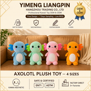 Peluche de Axolotl Kawaii de 25-50cm, Peluche Suave de Pelo Corto, Animal de Peluche Personalizado, Regalo para Unisex de 14 Años o Más - Product Image 1