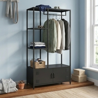 Porte-vêtements métallique multi-modules en fer forgé pour l'entrée de la maison