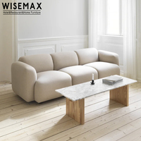 WISEMAX MÖBEL Dänemark Normann Swell Modernes Kreatives Casual Stoff-Wohnzimmer-Sofa mit Latex, Modisches Persönlichkeitssofa für Zuhause