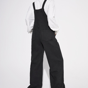 <strong>Women</strong> Sleeveless Sustainable Denim <strong>Dungaree</strong> Jumpsuit Pant Wide Leg Denim <strong>Black</strong> Overalls - Product Image 5