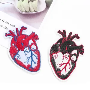 High Quality New Color Artificial Atrium Back Glue Embroidery Jewelry Heart Embroidery Cloth Patch