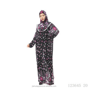 Ropa y accesorios musulmanes tradicionales, hiyab con estampado Jilbab para mujer, Vestido largo de oración Khimar Abaya para adoración Islámica - Product Image 4