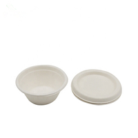 Gobelets à sauce en bagasse sans PFAS, 60 ml (2 oz), avec couvercle en pulpe, écologiques, compostables, jetables, pour portions individuelles, idéaux pour le ketchup, les sauces, la restauration et les voyages.