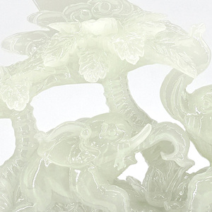 Coppia di ornamenti di <span class=keywords><strong>elefante</strong></span> di giada incisi per soggiorno armadio per vino decorazione per sala d'ingresso - Product Image 3