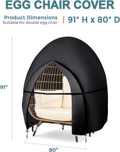 Heavy Duty 400D meubles d'extérieur <span class=keywords><strong>housse</strong></span> étanche <span class=keywords><strong>Protection</strong></span> contre la poussière de pluie pour chaise suspendue chaise balançoire housses de meubles - Product Image 3