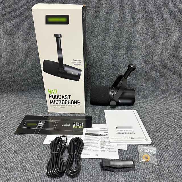 MV7 Dynamic XLR/USB Wired Cardioid Pattern Podcast Microphone for Home KTV Use Recording & Gaming
