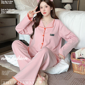 Velours double face 2025 Nouveau Cardigan Pyjama Femme Avec Coussin de Poitrine Plus Fat <span class=keywords><strong>Taille</strong></span> M 100.00kg Pyjama - Product Image 6