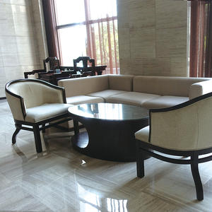 Sofá con botones de cuero para recepción de Hotel de estilo americano, sofá con mechones, combinación de sofá para vestíbulo de Hotel de 5 estrellas para muebles de sala de estar - Product Image 4