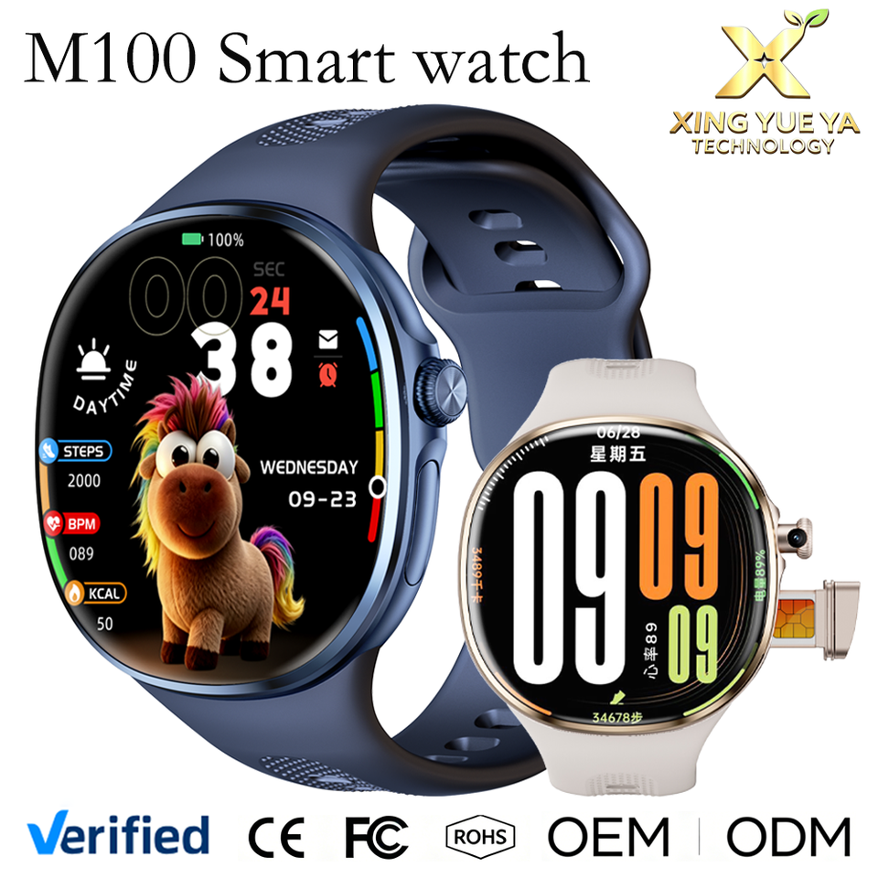 4G SIM Card M100 Smart Watch 3+32GB Memory 2.4" AMOLED 5MP Android ...