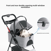Poussette de luxe légère en tissu pour animaux de compagnie, pliable, pour chiens de petite, moyenne et grande taille, poussette Teddy personnalisable, chariot détachable, vente en gros