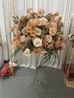 Décorations de table de mariage d'automne IFG, boule de fleurs artificielles élégante de 60 cm, couleur marron