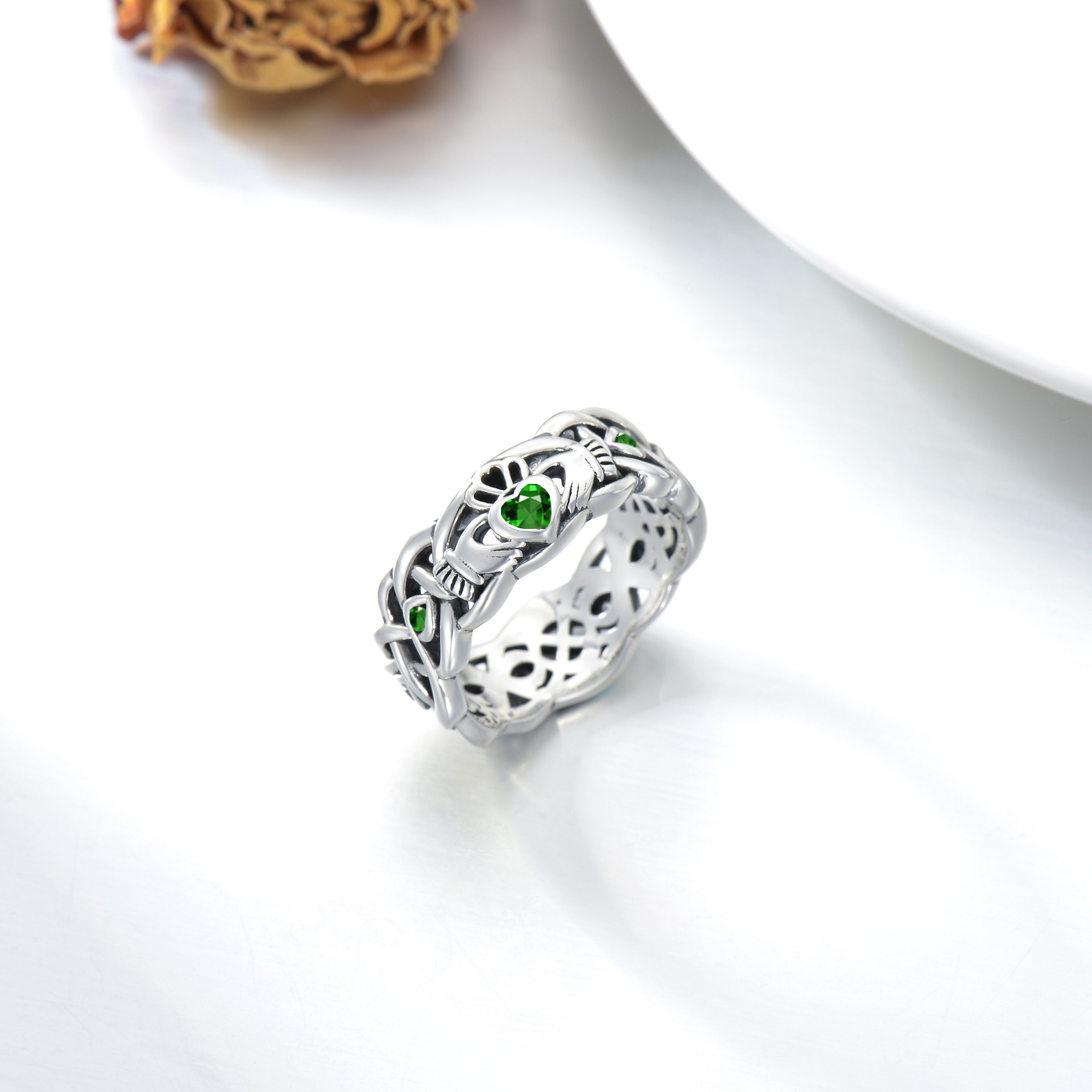 Collana con nodo celtico in argento sterling 925, ciondolo con nodo