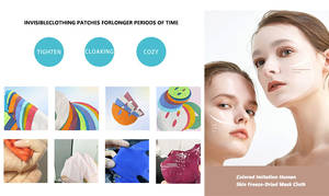 Masque facial en tissu <span class=keywords><strong>microfibre</strong></span> super doux de couleur chair, de type macaron coréen lyophilisé, Y125, matière de support pour masque facial - Product Image 2