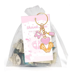 Portachiavi Ricordo per Neonati con Piedini e Biberon, Regalo per Baby Shower, Festa di Benvenuto, Bomboniere di Ringraziamento - Product Image 3