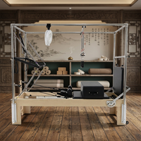 Équipement d'entraînement de yoga 3 en 1 : Machine combinée Pilates Reformer Cadillac en bois