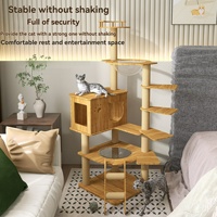 Tour d'arbre à chat de luxe du sol au plafond XXL-Design moderne beige personnalisé avec plates-formes et hamac pour fournisseur multi-chats