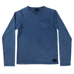 Personnalisé décontracté coton enfants vêtements hauts pullover couleur unie bébé garçons vêtements bleu minéral adolescent aller à <span class=keywords><strong>la</strong></span> poche à manches longues t-shirt - Product Image 1