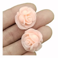 100 pièces Simulation dos plat Pastel résine Rose Cabochons fleurs miniatures Slime breloques pour bijoux à bricoler soi-même artisanat décor accessoires
