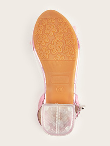 Nouvelle Collection Été – Sandales à Talon Carré Fleurie pour Filles, avec Bride Transparente, Semelle Extérieure Haute en Caoutchouc et Strass, Modèle Bouche de Poisson - Product Image 5