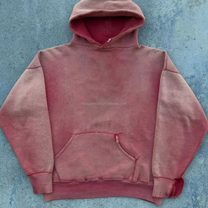 Custom Distressed <b>Hoodie</b> High Quality Thick Blank Oversized Fleece <b>Hoodie</b> <b>Plain</b> 100%cotton Faded <b>Hoodie</b> For Men - Product Image 1