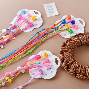 Set Ekstensi Rambut Kepang Jepit Anak-Anak yang Menyenangkan - Gaya Hip Hop 30CM Aksesoris Balita Warna-Warni untuk Pesta Prom - Product Image 3
