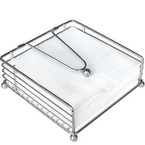 Porte-serviettes carré en métal noir, élégant et luxueux, best-seller pour table de salle à manger et restaurant - Product Image 2