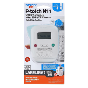 Étiqueteuse portable Brother P-touch N11, largeur maximale de 12 mm, machine à étiqueter blanche et verte - Product Image 3