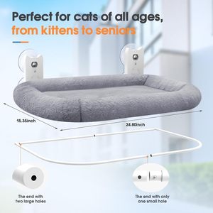 Alféizar repisa plegable suave cubierta gato ventana percha inalámbrico gato hamaca con marco de metal - Product Image 3