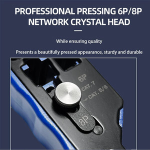 Pince à dénuder et couper les câbles réseau Crystal Head Cat5e Cat6 Cat7, pince à sertir RJ11 RJ12 6P 8P RJ45 - Product Image 4