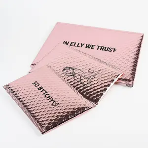 Top Quality Thermal Rose Gold Bubble Mailers Different Standard Bubble Mailer Sizes Plastic Mailing Envelopes for Cosmetic