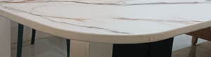 Modern Marble Look <b>Square</b> Restaurant Sintered <b>Table</b> Stone Top Easy Clean Contemporary Dining Furniture - Product Image 4