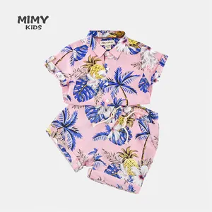 Children Clothing Summer Beach Boy Clothes Hawaii Kids Print Shirt And Shorts Clothing 2 Piece Set