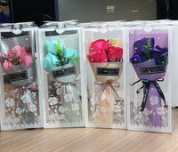 Bouquet de roses artificielles en savon, boîte cadeau, fête des mères, Saint-Valentin, Noël, cadeau pour une amie, rose en savon