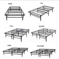 Cadre de lit pliant moderne et portable, base en métal, sommier pour matelas, taille king, pour appartement