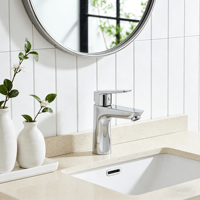 Mitigeur monocommande moderne et contemporain en laiton pour lavabo de salle de bain, avec cartouche céramique, pour projets sur mesure