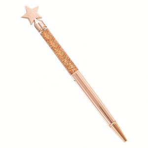 Custom Business 1.0mm Writing Width Star Glitter <b>Pen</b> New Design Cute Style Liquid Floating Gold Foil Metal <b>Ballpoint</b> <b>Pens</b> - Product Image 3