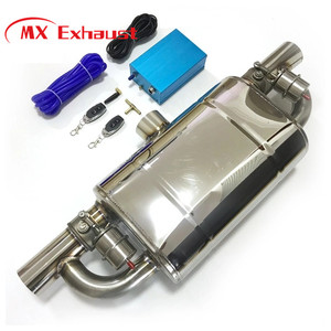 Soupape de décharge électrique MX Exhaust 76 mm avec télécommande, silencieux bypass en acier inoxydable professionnel poli miroir - Product Image 1