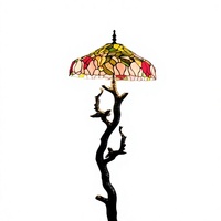 Peint à la main Art verre mosaïque église vitrail coloré Tiffany soudure abat-jour européen rétro 18 pouces debout lampadaire