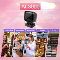 AIXW Supermercado Escáner de código de barras 2D de escritorio Fabricante de China USB RS232 Escáner de código de barras direccional con cable