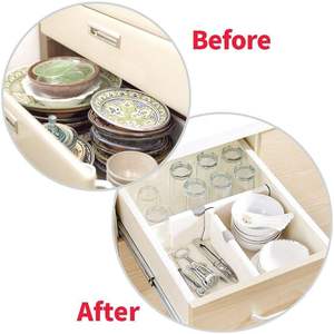 Organisateur de tiroir de rangement pour vêtements, cuisine et salle de bain, en <span class=keywords><strong>plastique</strong></span>, rétractable, réglable et étanche, tendance - Product Image 3