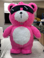 Costume gonflable de carnaval pour adultes, déguisement de cosplay ours rose, vêtement gonflable 2,2 m pour événements, location, scène et danse
