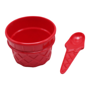 प्लास्टिक Melamine आइस क्रीम कटोरे और 4 बच्चे को खिलाने के सामान बच्चों Tableware चम्मच सेट - Product Image 1