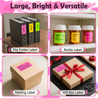 Etiquetas Adhesivas Fluorescentes Rosas de 2"x4", Etiquetas Imprimibles en Láser e Inyección de Tinta, 40 Hojas, Etiquetas para Cajas de Mudanza y Organización de Oficina