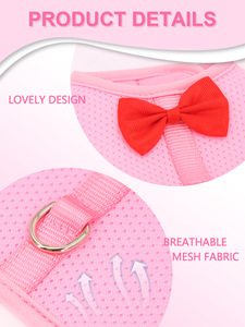 Conjunto De Coleira De Coelho Arnês e Trela De Coelho Macio Respirável Malha Colete com Fivelas De Segurança Guiné Porcos Gatinhos Furões Conjuntos De Trela - Product Image 5