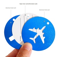 Étiquette de bagage ronde en aluminium personnalisée de 6 cm, souvenir promotionnel avec gravure au laser et impression sérigraphique, finition anodisée