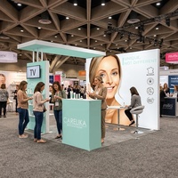 Étagères modulaires sans outils 10x10 en aluminium SEG rétroéclairées pour salons professionnels, présentoir portable pour stand d'exposition