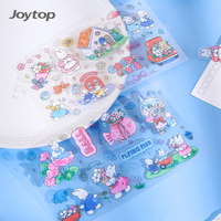 Joytop 1657 gros blanc lapin fleur Club autocollant Pack 8 pièces en 1 paquet pour enfants dessin animé autocollant mignon stationnaire