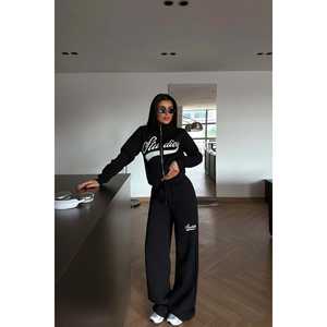 Ensemble de survêtement imprimé noir Studioy coupe-vent respirant confortable avec strass et capuche personnalisée XXL Plus pour l'hiver, logo personnalisé - Product Image 2