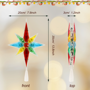 Décor de sommet d'arbre de Noël avec 8 lumières LED, décorations de Noël de <span class=keywords><strong>haute</strong></span> qualité pour les sommets d'arbres - Product Image 1